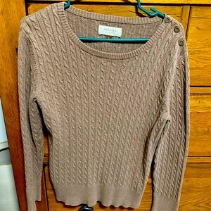 Sonoma Women's Taupe Cable Knit Sweater
